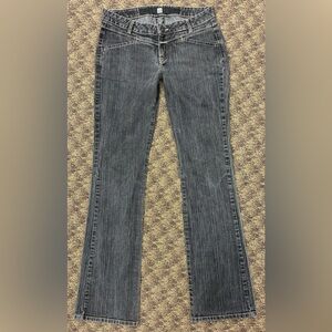Marithé François Girbaud Jeans Black Gray Bootcut Low Rise Stretch Denim